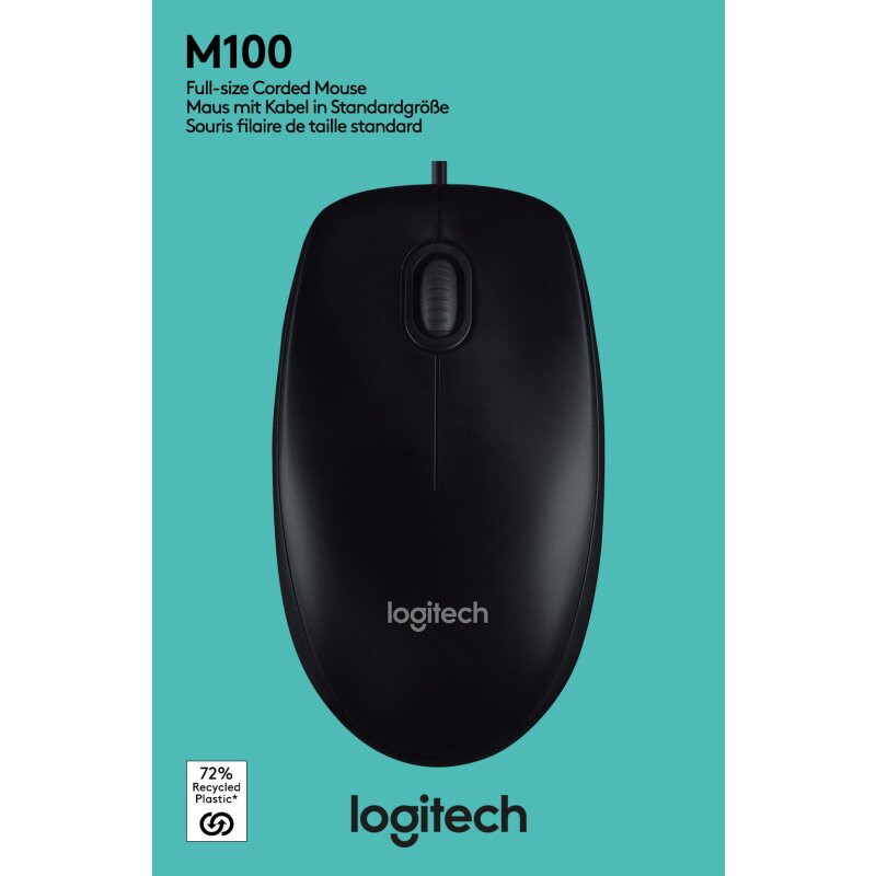 Logitech Maus M100, USB, anthrazit Logitech Maus M100, USB, anthrazit von LOGITECH
