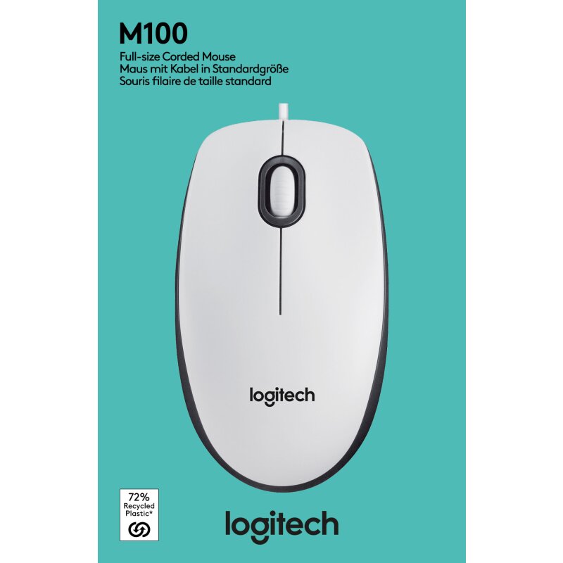 Logitech Maus M100, USB, weiss von LOGITECH