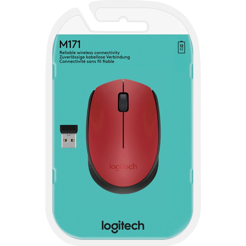 Logitech Maus M171, Wireless, rot von LOGITECH