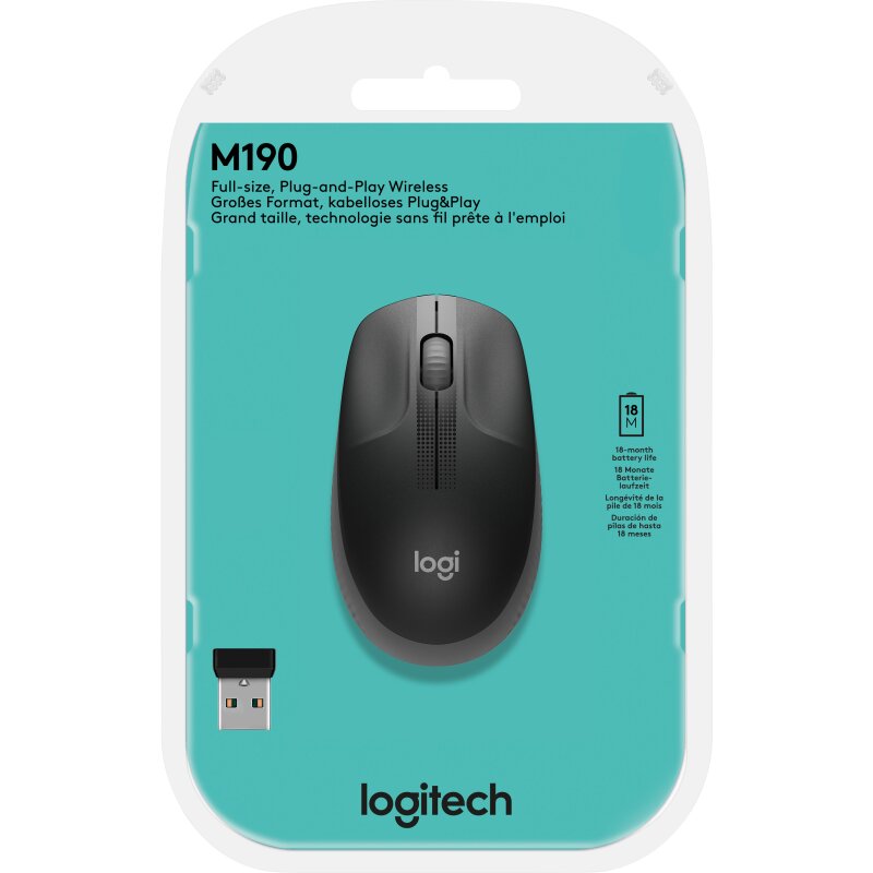 Logitech Maus M190, Wireless, anthrazit von LOGITECH