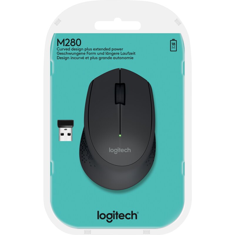 Logitech Maus M280, Wireless, schwarz Logitech Maus M280, Wireless, schwarz von LOGITECH