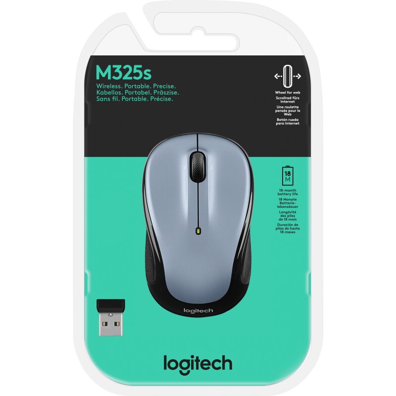 Logitech Maus M325s, Wireless, Light Silver von LOGITECH