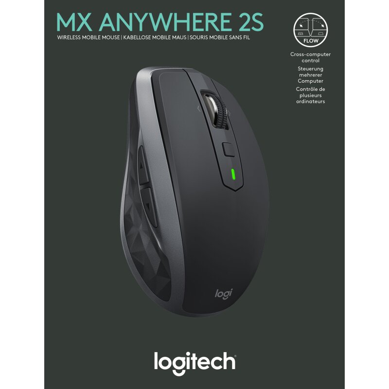 Logitech Maus MX Anywhere 2S, Wireless, Unifying, Bluetooth, grafit von LOGITECH