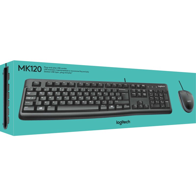 Logitech Tastatur/Maus Set MK120, USB, schwarz von LOGITECH