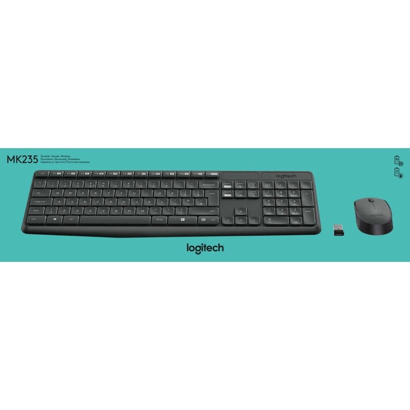 Logitech Tastatur/Maus Set MK235, Wireless, anthrazit von LOGITECH