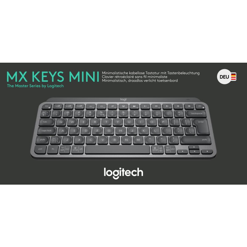 Logitech Tastatur MX Keys Mini, Wireless, Bluetooth, grafit von LOGITECH