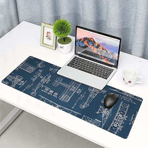LOGMOR Airplane Blueprint Großes Mauspad, erweitertes XXL-Gaming-Mauspad, 80 x 30,5 cm, wasserdichte Schreibtischunterlage mit genähtem Rand, rutschfestes Tastatur-Mauspad für Büro & Zuhause LOGMOR Airplane Blueprint Großes Mauspad, erweitertes XXL-Gaming-Mauspad, 80 x 30,5 cm, wasserdichte Schreibtischunterlage mit genähtem Rand, rutschfestes Tastatur-Mauspad für Büro & Zuhause von LOGMOR