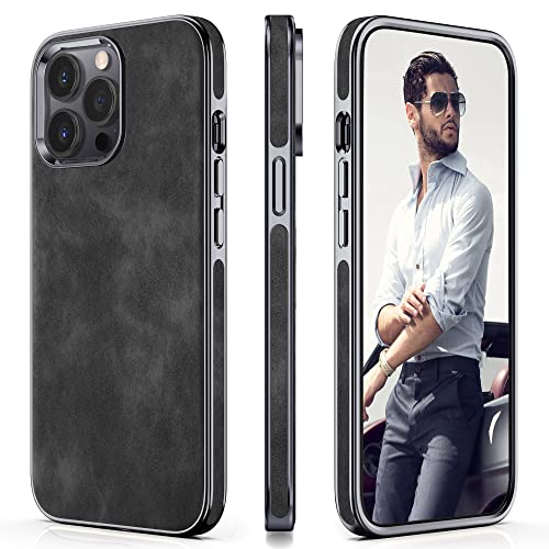 LOHASIC Hülle kompatibel mit iPhone 13Pro Leder, weiches PU-Leder, klassisch, luxuriös, schlanke Abdeckung, rutschfest, kratzfest, Handyhüllen für iPhone 13 Pro (2021) 6.1 Zoll,Grau von LOHASIC