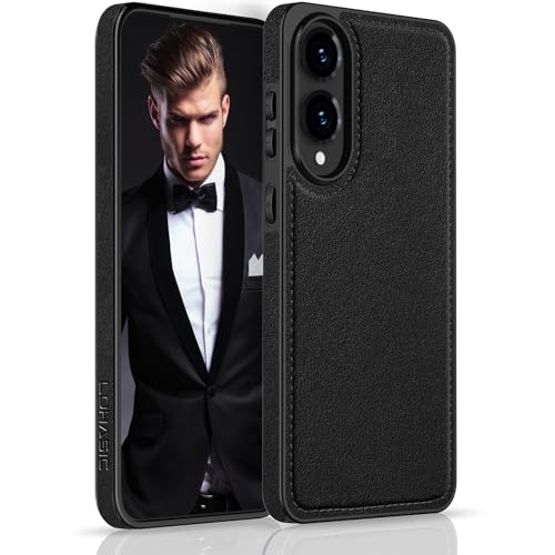 LOHASIC Schutzhülle für Samsung Galaxy S25 Edge 16,9 cm (6,7 Zoll), luxuriöses, elegantes Leder, schmal, Business-PU, robust, rutschfest, stoßfest, Ganzkörper-Schutzhülle für Samsung S25 Edge 2025 von LOHASIC