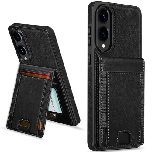 LOHASIC Schutzhülle für Samsung Galaxy S25 Edge 5G, mit Kartenhalter, magnetisches PU-Leder mit RFID-blockierendem Ständer, Schutzhülle für Galaxy S25 Edge 5G, 16,9 cm (6,6 Zoll), Schwarz von LOHASIC