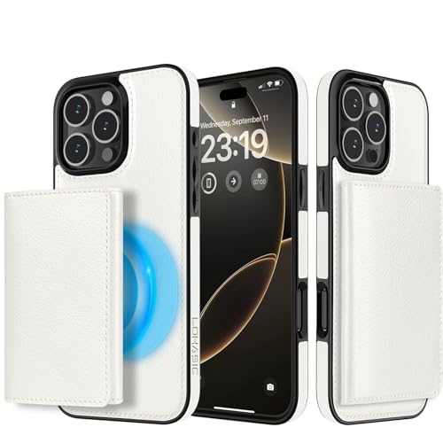 LOHASIC Schutzhülle für iPhone 16 Pro Max, Leder, kompatibel mit MagSafe, abnehmbar, magnetisch, Kreditkartenfächer, RFID-blockierend, schützender Ständer, Rückseite 2024, Weiß LOHASIC Schutzhülle für iPhone 16 Pro Max, Leder, kompatibel mit MagSafe, abnehmbar, magnetisch, Kreditkartenfächer, RFID-blockierend, schützender Ständer, Rückseite 2024, Weiß von LOHASIC