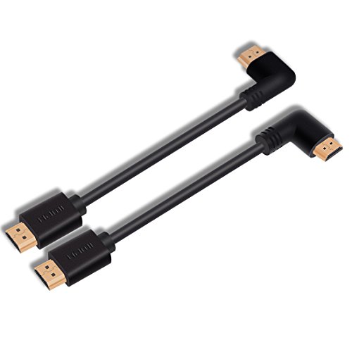 HDMI-2.0-Verlängerungskabel, unterstützt 4K-Lösung (1080p, 3D, 4 K, High-Speed mit Ethernet-ARC) – Lokeke-HDMI-Kabel mit linkem und rechtem Winkel, 15 cm lang HDMI 2.0 Extension Cable von LOKEKE