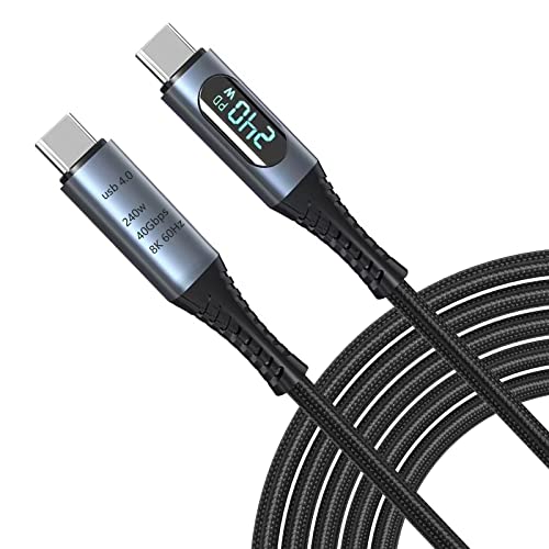 LOKEKE 240 W PD Typ C Kabel, USB 4.0 Kabel, 8K @ 60Hz 40Gbps USB Typ C auf USB C Stecker auf Stecker Kabel Kabel Draht Kompatibel mit MackBook i Pad Galaxy Laptop von LOKEKE