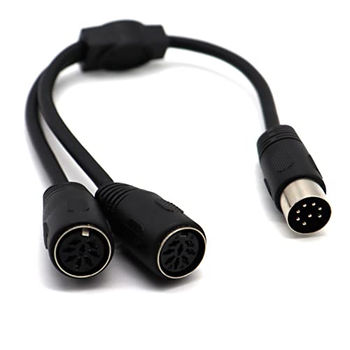 LOKEKE 8 Pin DIN MIDI Splitter Cable, 8 Pin DIN DIMI Male to 2 Din 8 Pin Female Y Cable Cord Wire Audio Socket Compatible with Bang Olufsen PowerLink MK2(8Pin to 8Pin) von LOKEKE