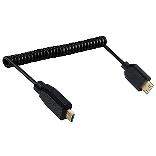 LOKEKE Coiled 8K Mini HDMI to Micro HDMI Cable 2.1, Gold Plated, 1.2m, 8K@60Hz 4K@120Hz, eARC HDR10, PS5 TV Switch Roku Compatible von LOKEKE