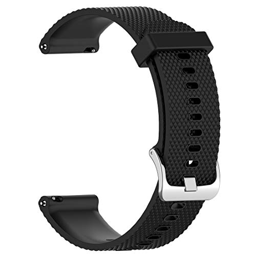 LOKEKE Ersatz-Armband für Garmin Vivoactive 4 – 22 mm Ersatz-Armband aus Silikon für Garmin Vivoactive 4 (Silikon schwarz) von LOKEKE