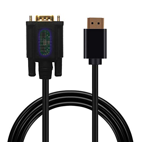 LOKEKE HDMI auf VGA Kabel mit IC, vergoldeter 1080P HDMI-Stecker auf VGA-Stecker, 4K übertragen, keine Klangübertragung (1,5 m) von LOKEKE
