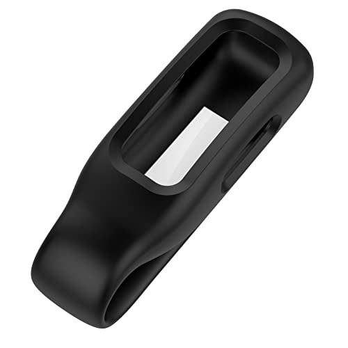LOKEKE Kompatibel mit Fitbit Inspire 3 Schutzhülle, Silikon-Schutzhülle mit Stahlclip, kompatibel mit Fitbit Inspire 3 / 2 / Ace 3 (Silikonschwarz) von LOKEKE