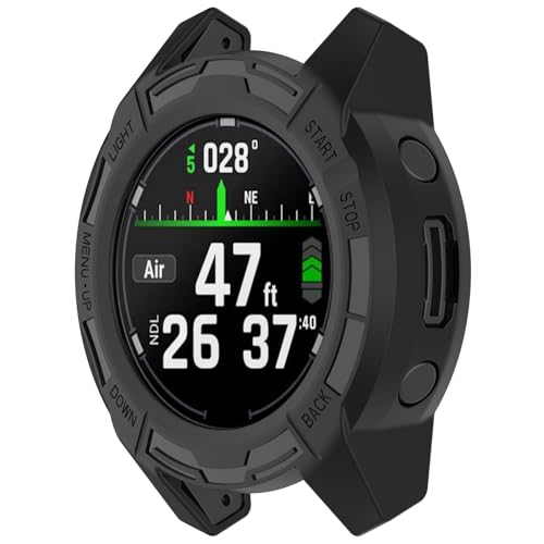 LOKEKE Kompatibel mit Garmin Descent G2 Schutzhülle, TPU Schutzhülle Watch Case Cover Shell Kompatibel mit Garmin Descent G2/G1 (Schwarz) von LOKEKE