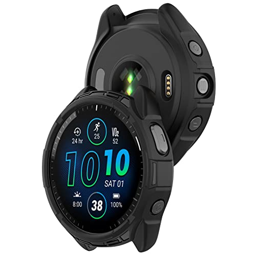 LOKEKE Kompatibel mit Garmin Forerunner 965 Schutzhülle, TPU Schutzhülle Cover Shell kompatibel mit Garmin Forerunner 965 (TPU Schwarz) von LOKEKE