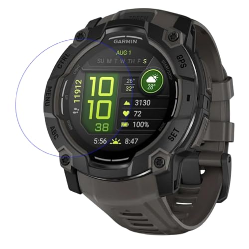 LOKEKE Kompatibel mit Garmin Instinct 3 50 mm Displayschutzfolie aus gehärtetem Glas, Premium-Hartglas-Displayschutzfolie, kompatibel mit Garmin Instinct 3, 50 mm von LOKEKE
