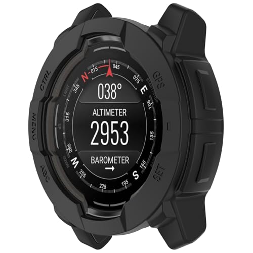 LOKEKE Kompatibel mit Garmin Instinct 3 Schutzhülle, Silikon-Schutzhülle, kompatibel mit Garmin Instinct 3, 50 mm (schwarz) von LOKEKE