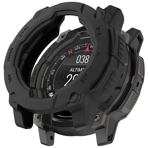 LOKEKE Kompatibel mit Garmin Instinct 3 Schutzhülle, TPU-Schutzhülle, Uhrengehäuse, kompatibel mit Garmin Instinct 3, 45 mm (schwarz) von LOKEKE