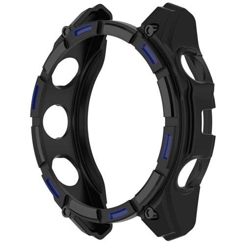 LOKEKE Kompatibel mit Garmin Tactix 8 Amoled Schutzhülle, TPU-Schutzhülle, Uhrengehäuse, kompatibel mit Garmin Tactix 8 Amoled 51 mm (Schwarz + Blau) von LOKEKE