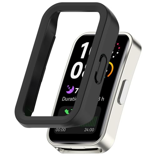 LOKEKE Kompatibel mit Huawei Band 10 Schutzhülle, PC Schutzhülle Watch Case Cover Shell Kompatibel mit Huawei Band 10/9/8(Schwarz) von LOKEKE