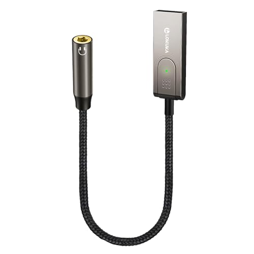 LOKUKA Bluetooth 5.3 Aux Adapter für Auto, KFZ, Kopfhörer, Lautsprecher, Heimkino und Verstärker, USB zu 3.5mm Buchse Bluetooth Empfänger für Sprachnavigation, Freisprechanrufe von LOKUKA