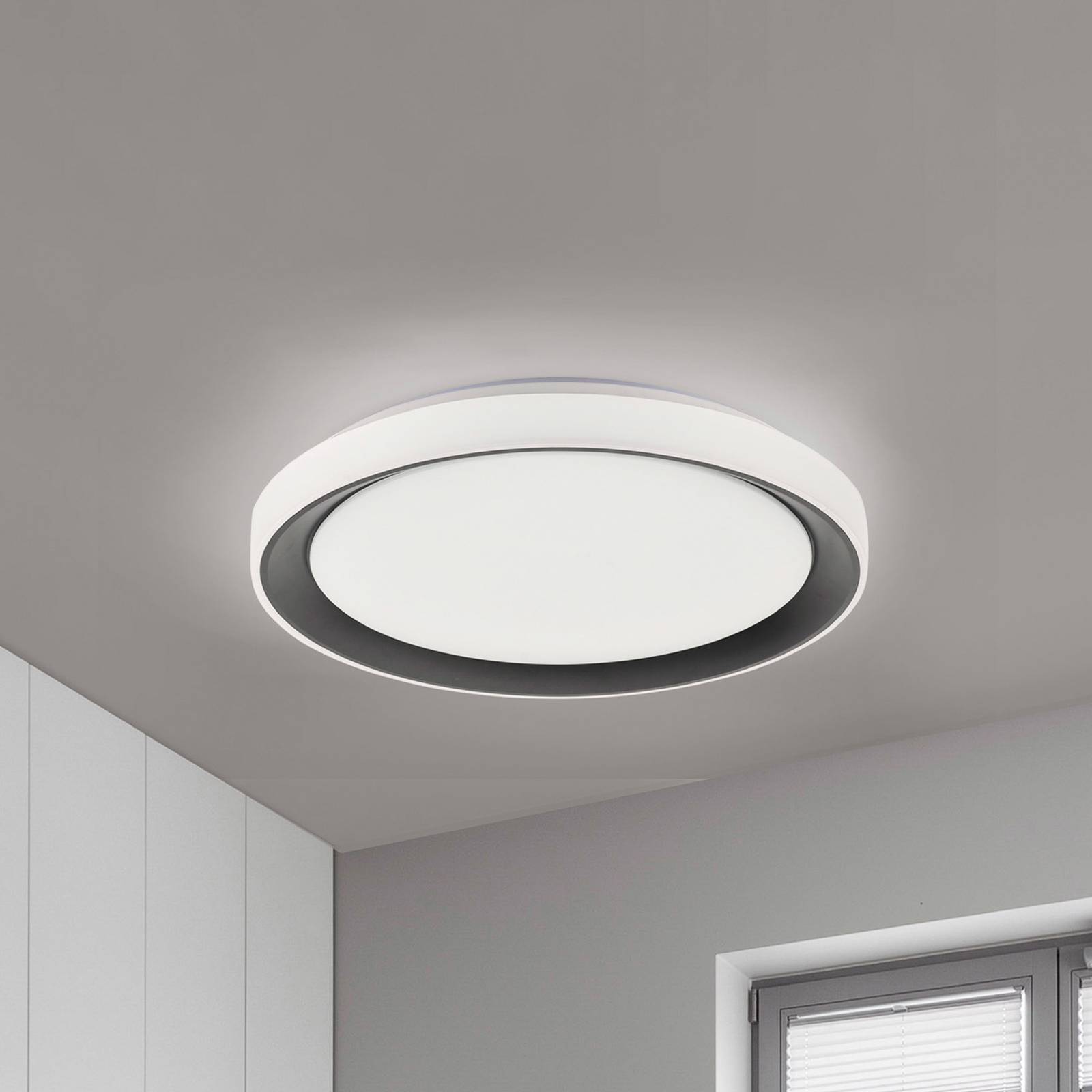 LOLA Smart Disc LED-Deckenlampe schwarz/weiß, RGBW LOLA Smart Disc LED-Deckenlampe schwarz/weiß, RGBW von LOLA Smart