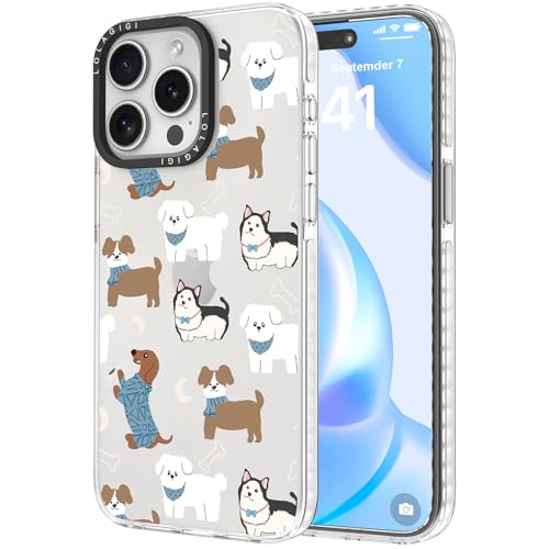 LOLAGIGI Schutzhülle für iPhone 15 Pro, niedlicher weißer brauner Welpe, lustiger Dackel, Kawaii-Design, ästhetisches Cartoon-Muster für Damen, Mädchen, Teenager, transparent, weiche TPU-Hülle, 15,5 LOLAGIGI Schutzhülle für iPhone 15 Pro, niedlicher weißer brauner Welpe, lustiger Dackel, Kawaii-Design, ästhetisches Cartoon-Muster für Damen, Mädchen, Teenager, transparent, weiche TPU-Hülle, 15,5 von LOLAGIGI