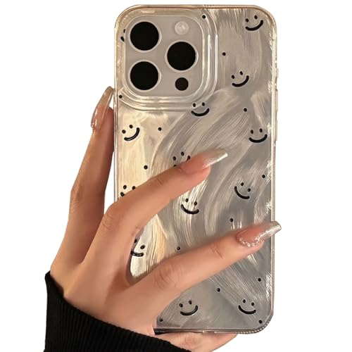 LOLAGIGI Schutzhülle für iPhone 15 Pro, niedliches Smiley-Gesicht, Smiley, Emoticon, Glitzer, Y2K, Kawaii, schönes ästhetisches Design, personalisiertes Design für Damen, Mädchen, Teenager, 15,5 cm LOLAGIGI Schutzhülle für iPhone 15 Pro, niedliches Smiley-Gesicht, Smiley, Emoticon, Glitzer, Y2K, Kawaii, schönes ästhetisches Design, personalisiertes Design für Damen, Mädchen, Teenager, 15,5 cm von LOLAGIGI