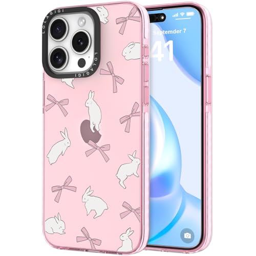 LOLAGIGI Schutzhülle für iPhone 15 Pro Max, niedliches Kaninchen, rosa Schleife, Kawaii-Design, ästhetisches Cartoon-Muster für Damen, Mädchen, Teenager, transparent, weich, TPU, 17 cm (6,7 Zoll) LOLAGIGI Schutzhülle für iPhone 15 Pro Max, niedliches Kaninchen, rosa Schleife, Kawaii-Design, ästhetisches Cartoon-Muster für Damen, Mädchen, Teenager, transparent, weich, TPU, 17 cm (6,7 Zoll) von LOLAGIGI