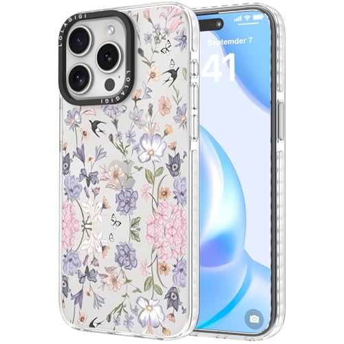 LOLAGIGI Schutzhülle für iPhone 15 Pro Max, süßes lila-violettes Blumenmuster, Kawaii-Design, ästhetisches Cartoon-Muster für Damen, Mädchen, Teenager, transparent, weich, TPU, 17 cm (6,7 Zoll) LOLAGIGI Schutzhülle für iPhone 15 Pro Max, süßes lila-violettes Blumenmuster, Kawaii-Design, ästhetisches Cartoon-Muster für Damen, Mädchen, Teenager, transparent, weich, TPU, 17 cm (6,7 Zoll) von LOLAGIGI