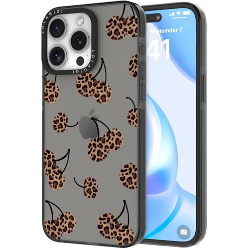 LOLAGIGI Schutzhülle für iPhone 15 Pro Max, süßes schwarzes Kirsch-Leopardenmuster, Kawaii-Design, ästhetisches Cartoon-Muster für Damen, Mädchen, Teenager, transparent, weich, TPU, 17 cm (6,7 Zoll) LOLAGIGI Schutzhülle für iPhone 15 Pro Max, süßes schwarzes Kirsch-Leopardenmuster, Kawaii-Design, ästhetisches Cartoon-Muster für Damen, Mädchen, Teenager, transparent, weich, TPU, 17 cm (6,7 Zoll) von LOLAGIGI