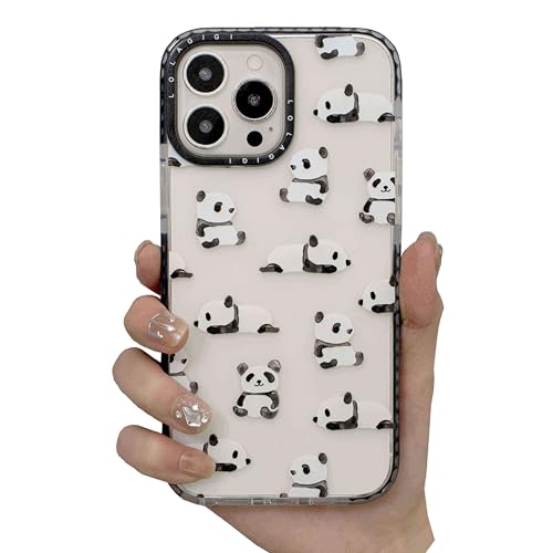 LOLAGIGI Schutzhülle für iPhone 16 Pro, transparent, niedlicher Panda-Cartoon-Kunst, Tierdruck, mädchenhaftes Design, Kawaii, ästhetisches Cartoon-Muster für Mädchen und Teenager, weiche LOLAGIGI Schutzhülle für iPhone 16 Pro, transparent, niedlicher Panda-Cartoon-Kunst, Tierdruck, mädchenhaftes Design, Kawaii, ästhetisches Cartoon-Muster für Mädchen und Teenager, weiche von LOLAGIGI