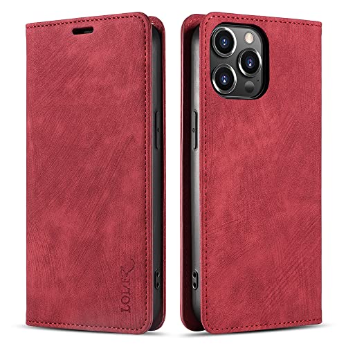 LOLFZ Handyhülle für iPhone 15 Pro Max, Premium PU Lederhülle Kartenfach Standfunktion Klappbar Schutzhülle Magnetische Dünne Klapphülle Handytasche für iPhone 15 Pro Max - Rot LOLFZ Handyhülle für iPhone 15 Pro Max, Premium PU Lederhülle Kartenfach Standfunktion Klappbar Schutzhülle Magnetische Dünne Klapphülle Handytasche für iPhone 15 Pro Max - Rot von LOLFZ