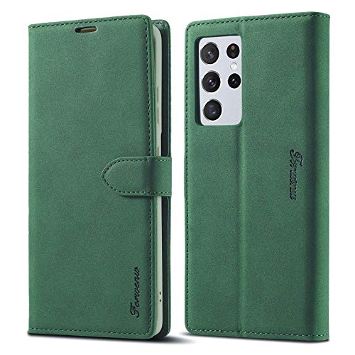 LOLFZ Hülle für Samsung Galaxy S21 Ultra 5G, Premium PU Leder Handyhülle mit Kartenfach Ständer Magnetische Schutzhülle Kompatibel mit Galaxy S21 Ultra 5G - Grün LOLFZ Hülle für Samsung Galaxy S21 Ultra 5G, Premium PU Leder Handyhülle mit Kartenfach Ständer Magnetische Schutzhülle Kompatibel mit Galaxy S21 Ultra 5G - Grün von LOLFZ
