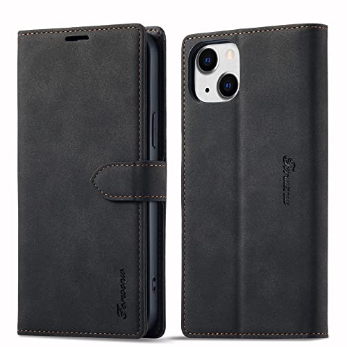 LOLFZ Hülle für iPhone 15, Premium PU Leder Handyhülle mit Kartenfach Ständer Magnetische Schutzhülle Kompatibel mit iPhone 15 - Schwarz LOLFZ Hülle für iPhone 15, Premium PU Leder Handyhülle mit Kartenfach Ständer Magnetische Schutzhülle Kompatibel mit iPhone 15 - Schwarz von LOLFZ