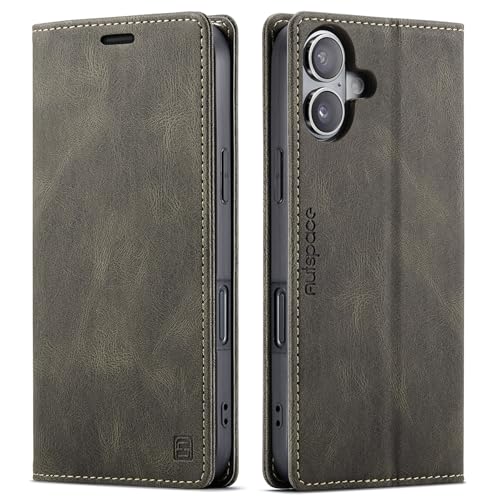 LOLFZ Hülle für iPhone 16 Plus, Vintage Dünne PU Leder Handyhülle mit RFID Schutz Kartenfach Ständer Magnetische Flip Schutzhülle Kompatibel mit iPhone 16 Plus - Kaffee Braun LOLFZ Hülle für iPhone 16 Plus, Vintage Dünne PU Leder Handyhülle mit RFID Schutz Kartenfach Ständer Magnetische Flip Schutzhülle Kompatibel mit iPhone 16 Plus - Kaffee Braun von LOLFZ