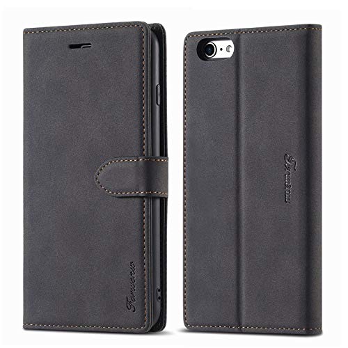 LOLFZ Hülle für iPhone 6 Plus/6S Plus, Premium PU Leder Handyhülle mit Kartenfach Ständer Magnetische Schutzhülle Schwarz LOLFZ Hülle für iPhone 6 Plus/6S Plus, Premium PU Leder Handyhülle mit Kartenfach Ständer Magnetische Schutzhülle Schwarz von LOLFZ