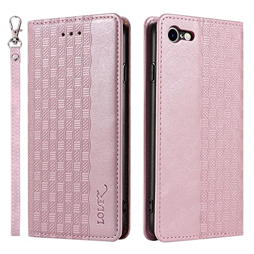 LOLFZ Hülle für iPhone 6 Plus iPhone 6S Plus, Leder Handyhülle Kartenfach Ständer Handschlaufe Magnetische Klappbare Stoßfeste Schutzhülle für iPhone 6 Plus/6S Plus - Rosegold LOLFZ Hülle für iPhone 6 Plus iPhone 6S Plus, Leder Handyhülle Kartenfach Ständer Handschlaufe Magnetische Klappbare Stoßfeste Schutzhülle für iPhone 6 Plus/6S Plus - Rosegold von LOLFZ