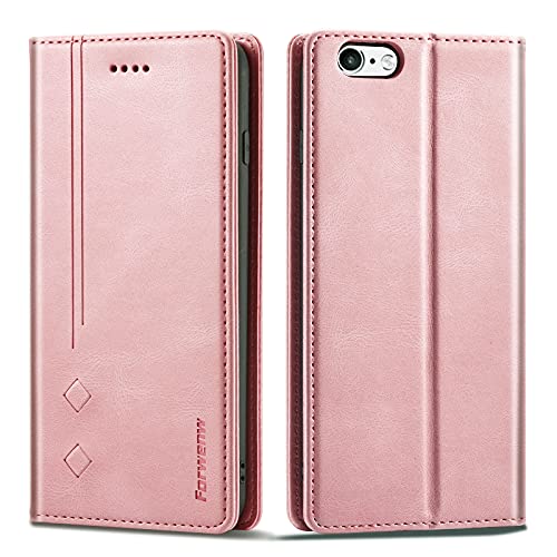 LOLFZ Hülle für iPhone 7 Plus/iPhone 8 Plus, Klappbare Leder Handyhülle mit Kartenfach, Standfunktion, Stoßfeste Magnetische Schutzhülle - Rosegold LOLFZ Hülle für iPhone 7 Plus/iPhone 8 Plus, Klappbare Leder Handyhülle mit Kartenfach, Standfunktion, Stoßfeste Magnetische Schutzhülle - Rosegold von LOLFZ
