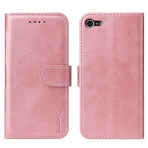 LOLFZ Hülle für iPhone 7/8/SE 2020/SE 2022, Premium PU Leder Handyhülle mit Kartenfach Ständer Magnetische Schutzhülle - Rosegold LOLFZ Hülle für iPhone 7/8/SE 2020/SE 2022, Premium PU Leder Handyhülle mit Kartenfach Ständer Magnetische Schutzhülle - Rosegold von LOLFZ