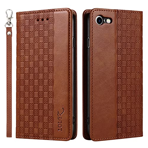 LOLFZ Hülle für iPhone SE 2022 iPhone SE 2020 iPhone 8 iPhone 7, Leder Handyhülle Kartenfach Ständer Handschlaufe Magnetische Klappbare Schutzhülle für iPhone 7/8/SE 2020/SE 2022 - Braun LOLFZ Hülle für iPhone SE 2022 iPhone SE 2020 iPhone 8 iPhone 7, Leder Handyhülle Kartenfach Ständer Handschlaufe Magnetische Klappbare Schutzhülle für iPhone 7/8/SE 2020/SE 2022 - Braun von LOLFZ