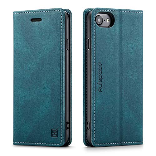 LOLFZ Handyhülle für iPhone SE 2022 iPhone SE 2020 iPhone 8 iPhone 7 iPhone 6S iPhone 6, Dünne Schutzhülle RFID Schutz Kartenfach Standfunktion Vintage PU Leder Magnetische Klapphülle - Blau LOLFZ Handyhülle für iPhone SE 2022 iPhone SE 2020 iPhone 8 iPhone 7 iPhone 6S iPhone 6, Dünne Schutzhülle RFID Schutz Kartenfach Standfunktion Vintage PU Leder Magnetische Klapphülle - Blau von LOLFZ