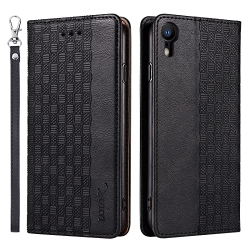 LOLFZ Hülle für iPhone XR, Leder Handyhülle Kartenfach Ständer Handschlaufe Magnetische Klappbare Stoßfeste Schutzhülle für iPhone XR - Schwarz LOLFZ Hülle für iPhone XR, Leder Handyhülle Kartenfach Ständer Handschlaufe Magnetische Klappbare Stoßfeste Schutzhülle für iPhone XR - Schwarz von LOLFZ