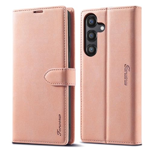LOLFZ Schutzhülle für Samsung Galaxy S25 5G, Vintage-Lederhülle, Kartenhalter, Ständer, Magnetverschluss, Klapphülle für Samsung S25, Roségold LOLFZ Schutzhülle für Samsung Galaxy S25 5G, Vintage-Lederhülle, Kartenhalter, Ständer, Magnetverschluss, Klapphülle für Samsung S25, Roségold von LOLFZ