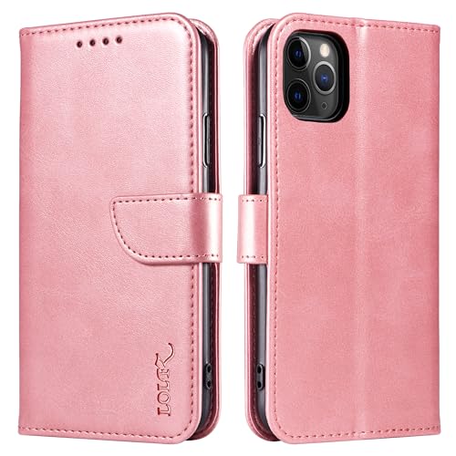 LOLFZ Wallet Case for iPhone 11 Pro, Vintage Leather Book Case with Card Holder Kickstand Magnetic Closure Flip Case Cover for iPhone 11 Pro - Rose Gold LOLFZ Wallet Case for iPhone 11 Pro, Vintage Leather Book Case with Card Holder Kickstand Magnetic Closure Flip Case Cover for iPhone 11 Pro - Rose Gold von LOLFZ